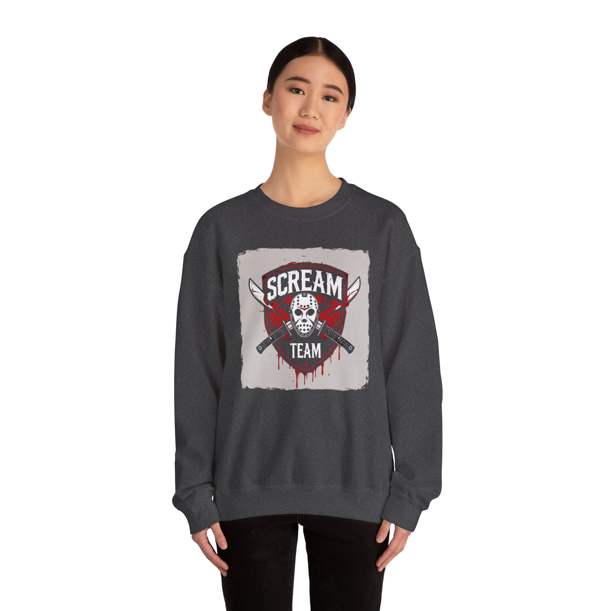 Scream Team Crewneck Sweatshirt - Perfect for Halloween, Casual Style, Cozy Comfort, Unisex Gift, Horror Fans