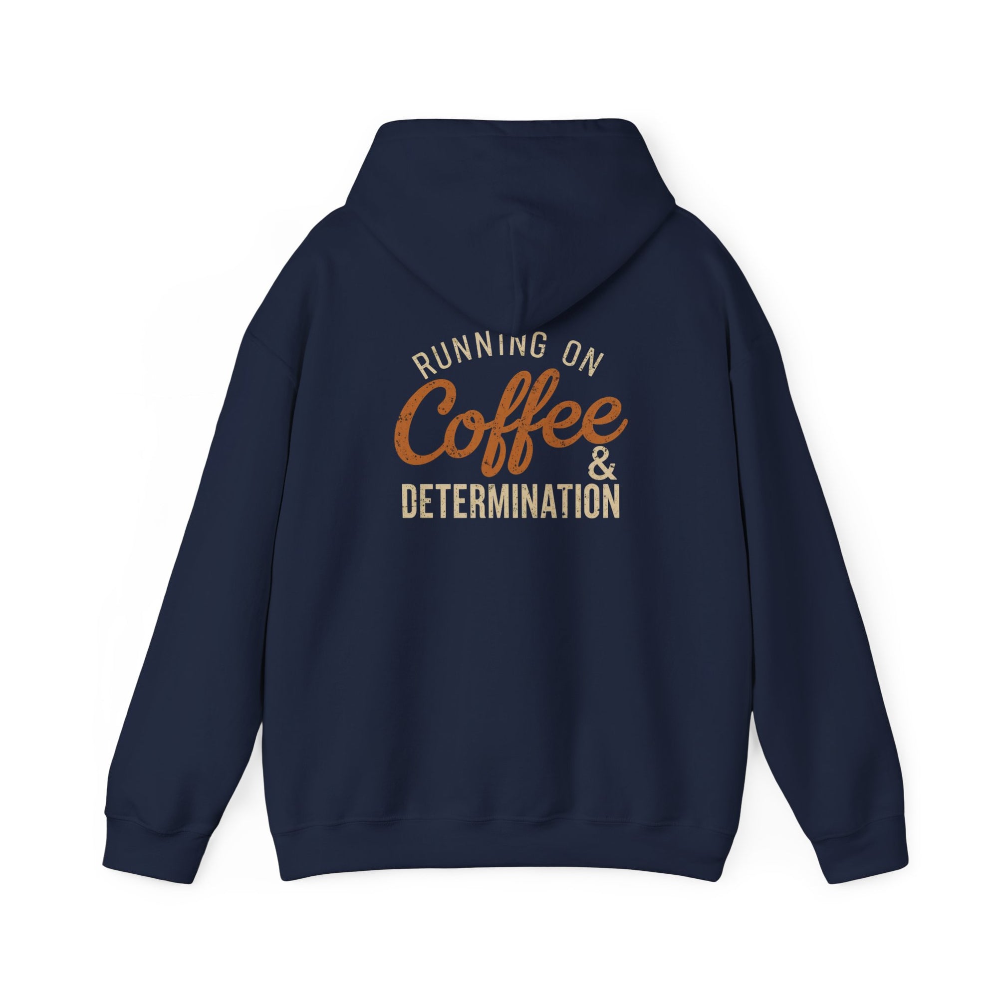 Green hoodie with graphic design on the back on a white background