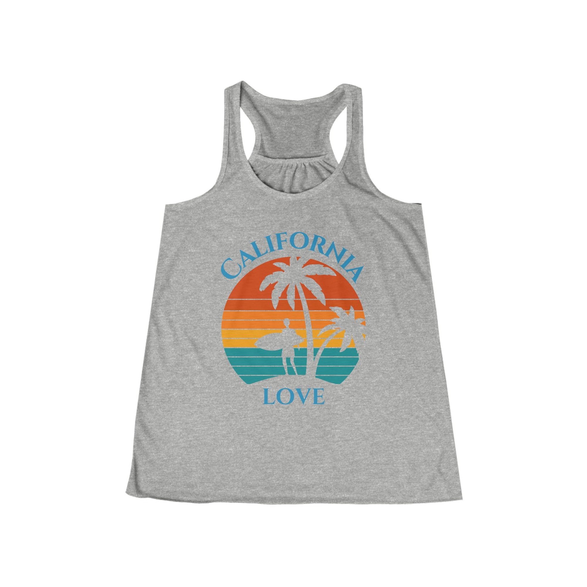 California Love - Women&#39;s Flowy Fitted Racerback Tank - T&amp;L Apparel Store