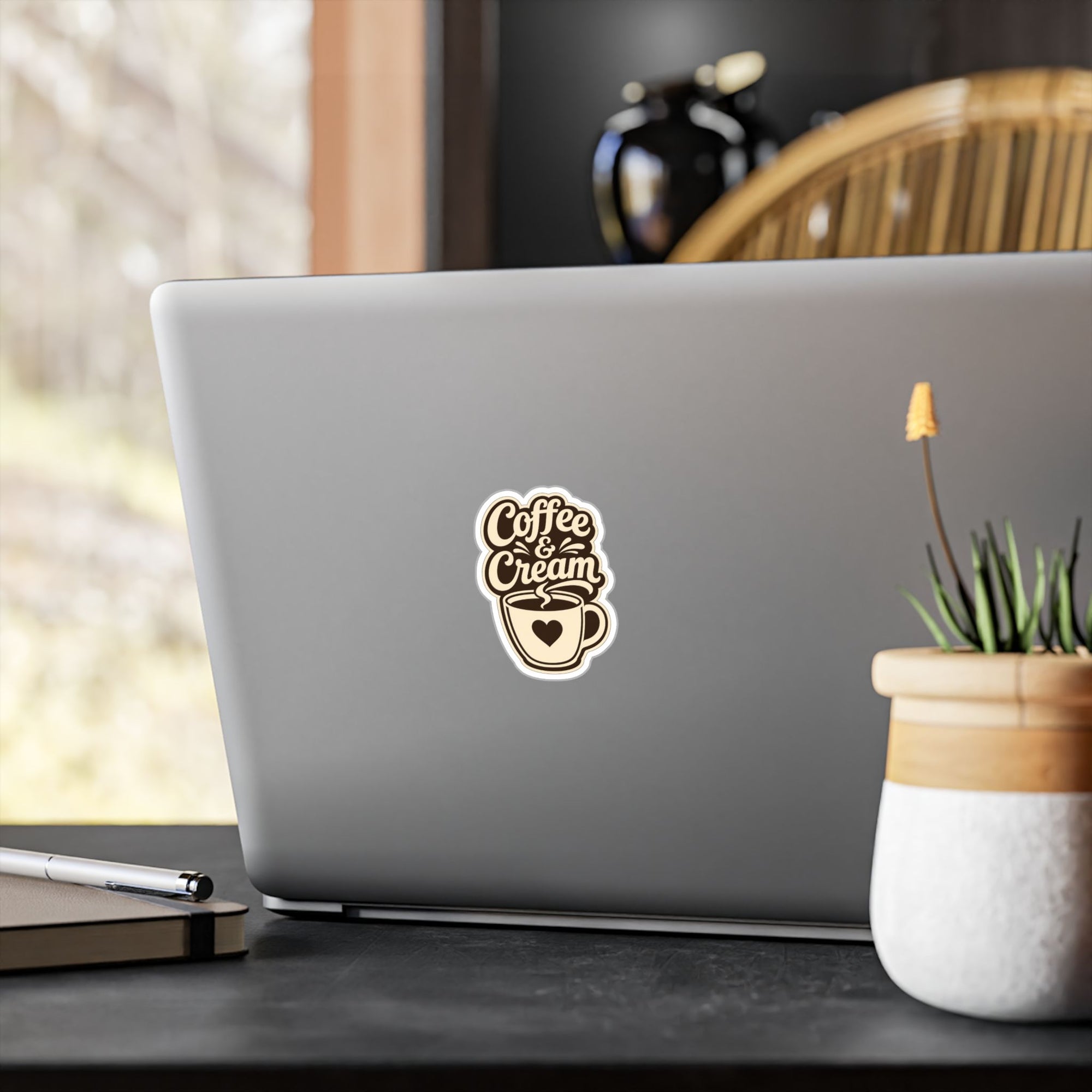 Coffee &amp; Cream Kiss-Cut Vinyl Sticker – Cute Coffee Cup Decal for Laptops, Tumblers &amp; Windows Paper products