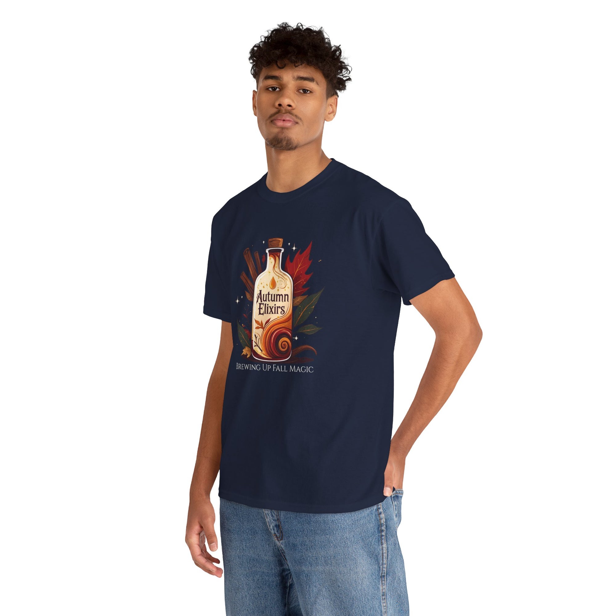 Autumn Elixirs Unisex Heavy Cotton Tee | Fall Fashion, Cozy Layer, Graphic Tee, Harvest Gift, Seasonal Apparel