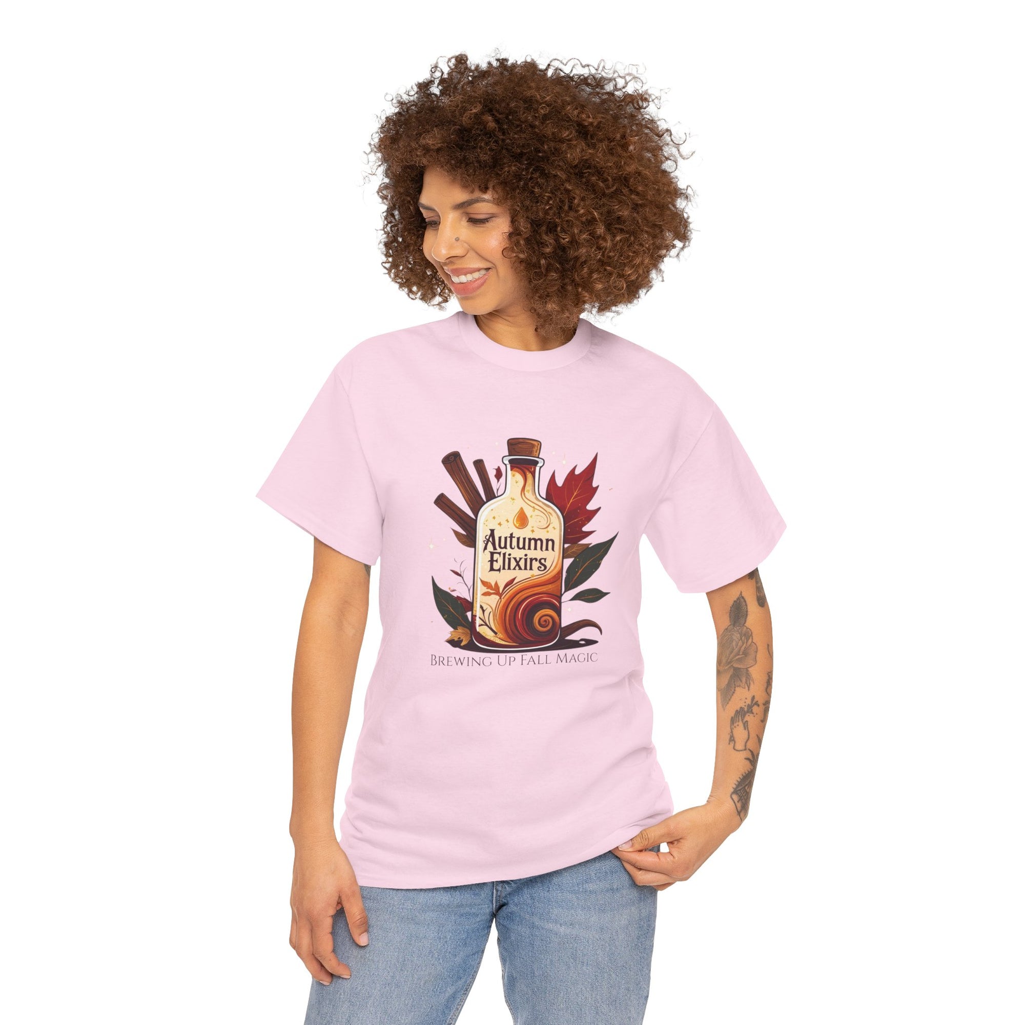 Autumn Elixirs Unisex Heavy Cotton Tee | Fall Fashion, Cozy Layer, Graphic Tee, Harvest Gift, Seasonal Apparel
