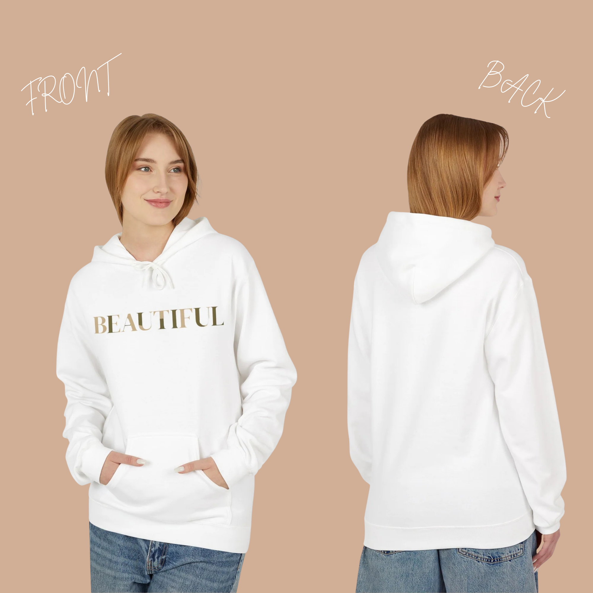 Women&#39;s Cozy &quot;Beautiful&quot; Fleece Hoodie - Soft, Warm, Casual Sweatshirt for Everyday Comfort