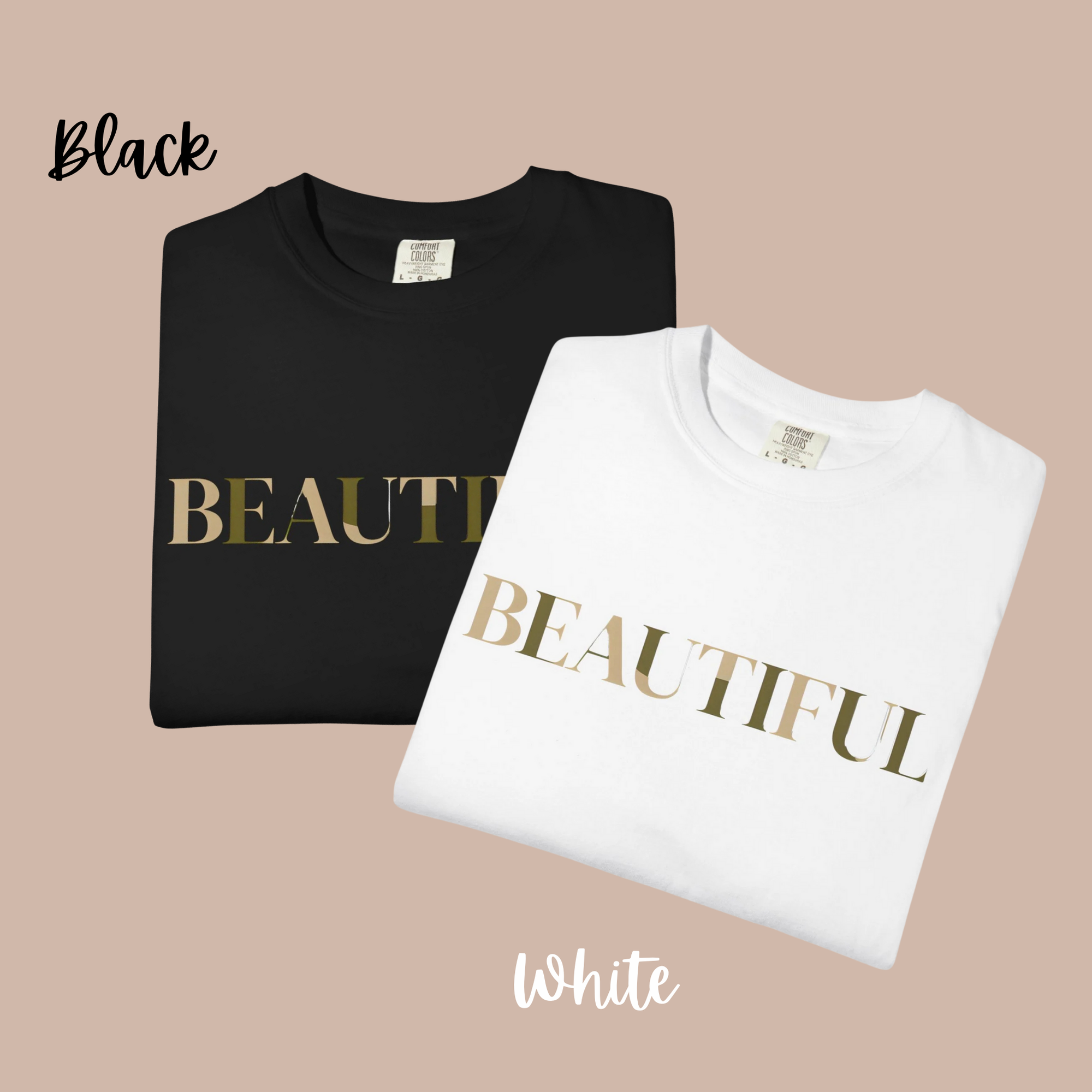 Empower Your Style: &quot;Beautiful&quot; Camo-Letter Unisex T-Shirt