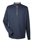 Navy blue half-zip pullover on a white background