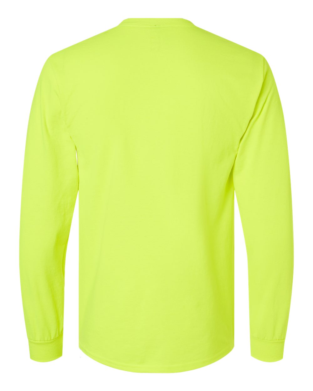Bright yellow long-sleeve shirt on a white background
