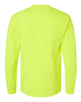 Bright yellow long-sleeve shirt on a white background