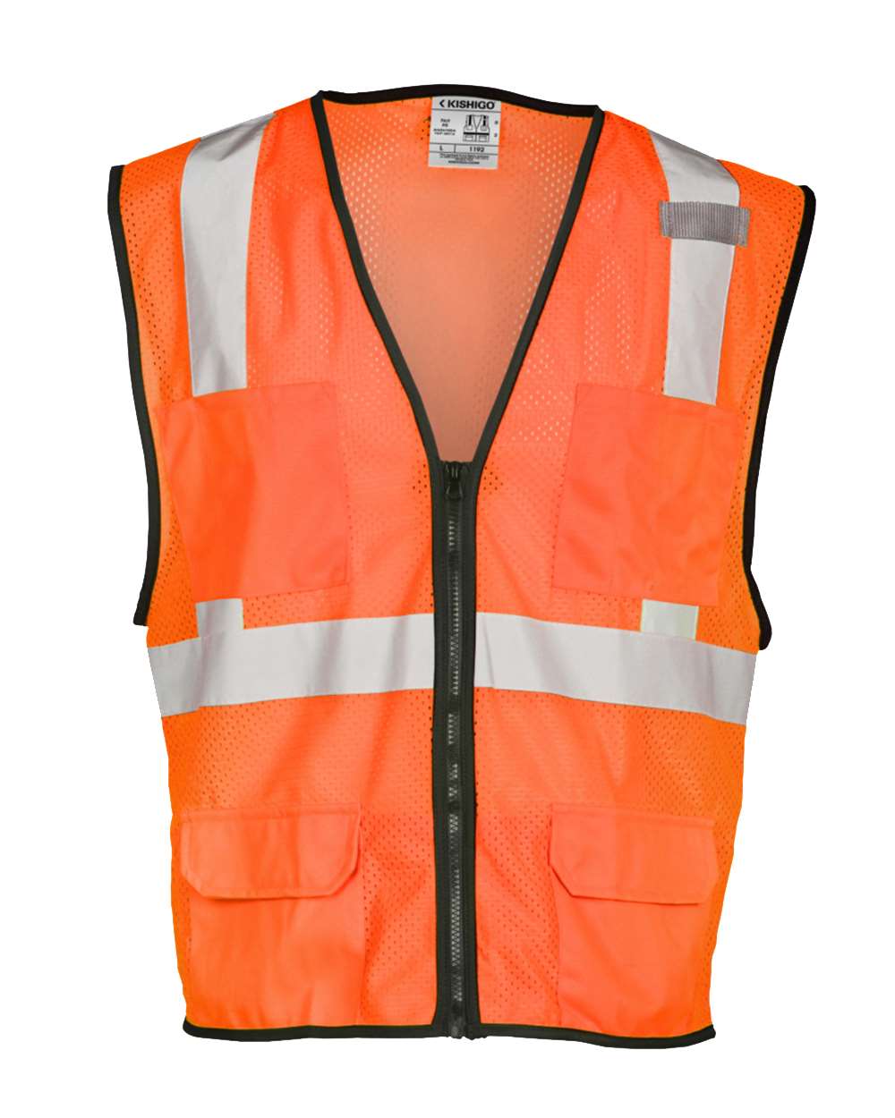 Custom High-Visibility Safety Vest — ANSI Class 2 | Kishigo 1191/1192 Orange Safety Gear