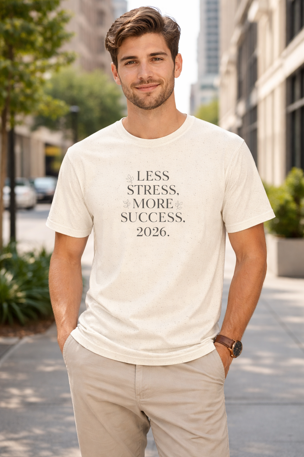 Less Stress, More Success 2026 T-Shirt — New Year Mindset Graphic Tee