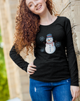 Snowman & Snowflakes Long Sleeve Tee — Cute Holiday Winter Shirt