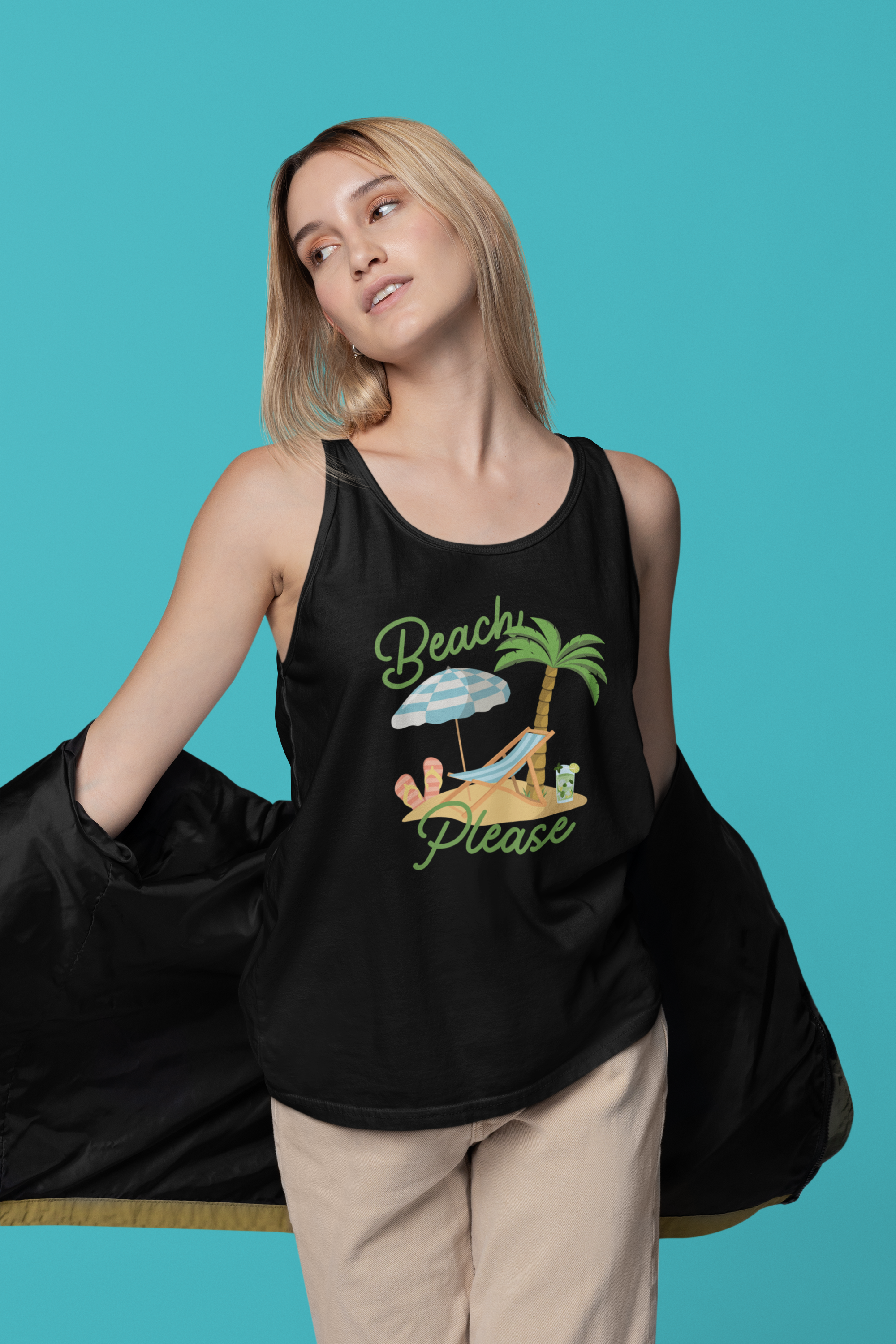 Beach Please Jersey Tank – Summer Vibes, Vacation Essential, Gift for Beach Lovers Tank Top