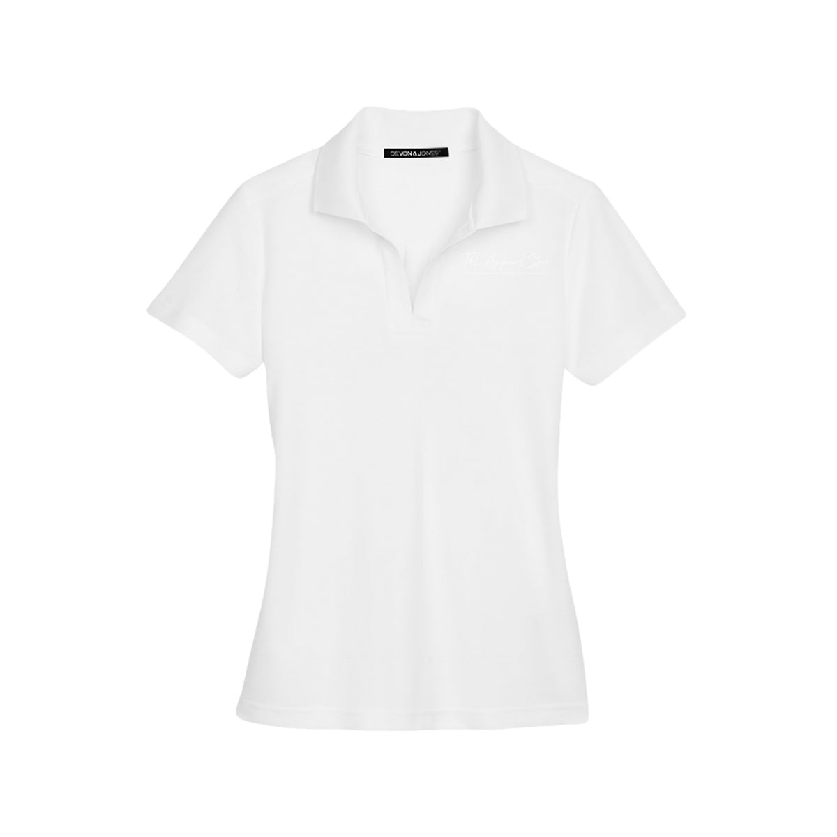 Custom Ladies CrownLux Performance Polo White Devon &amp; Jones DG20W CrownLux Performance Ladies' Plaited Polo