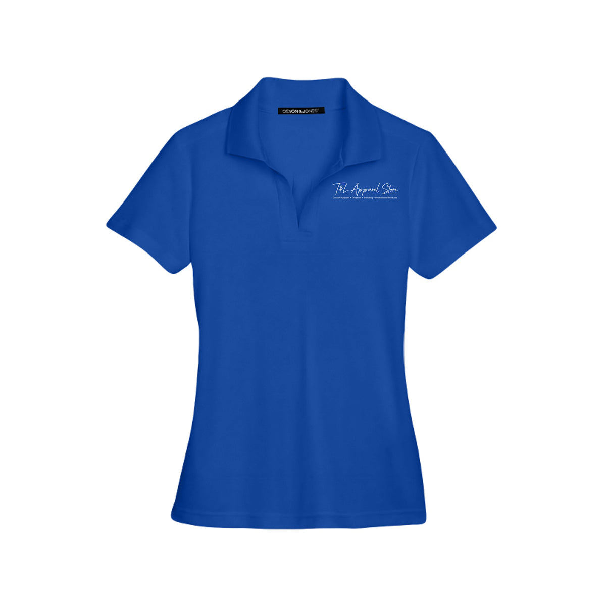Custom Ladies CrownLux Performance Polo True Royal Devon &amp; Jones DG20W CrownLux Performance Ladies' Plaited Polo