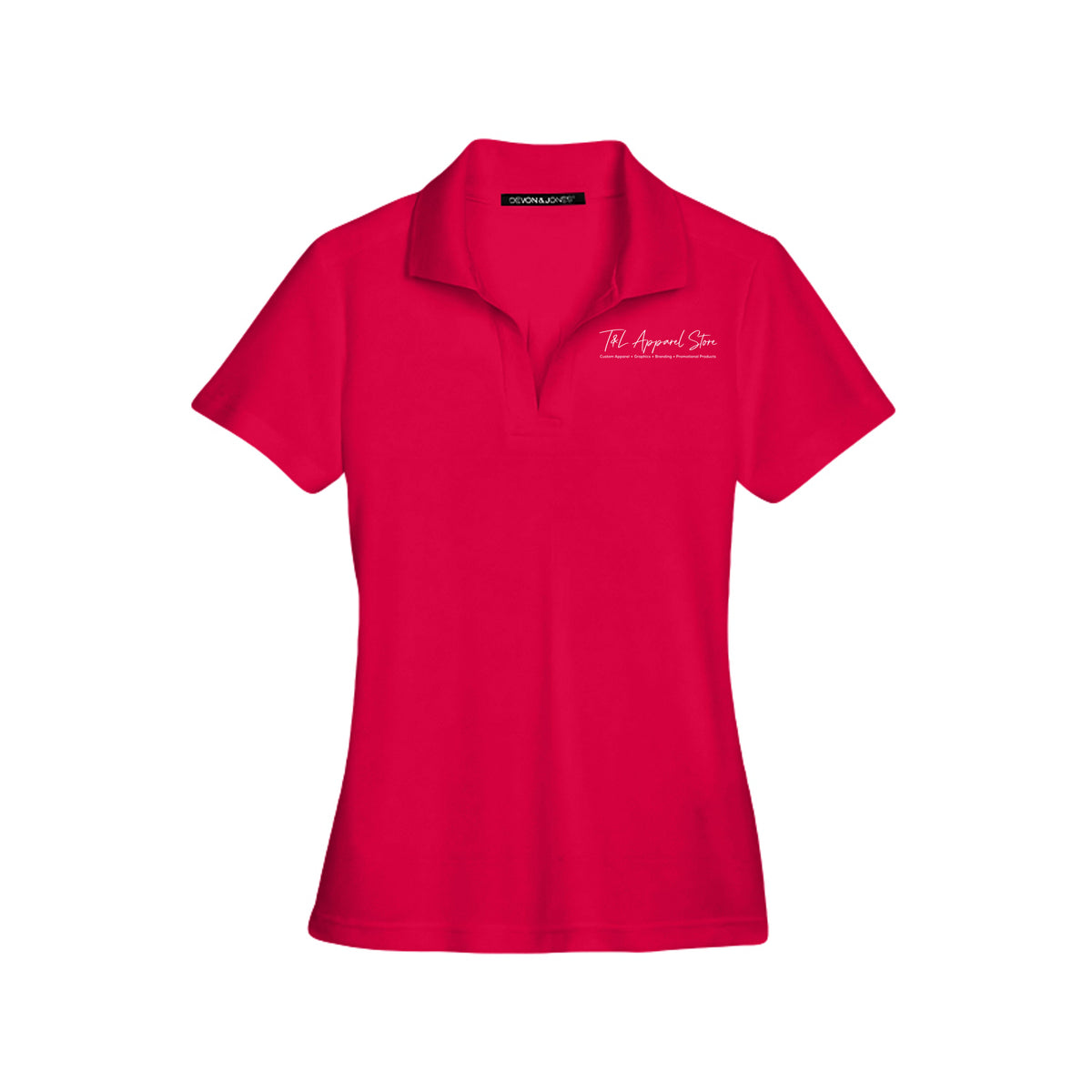 Custom Ladies CrownLux Performance Polo Red Devon &amp; Jones DG20W CrownLux Performance Ladies' Plaited Polo