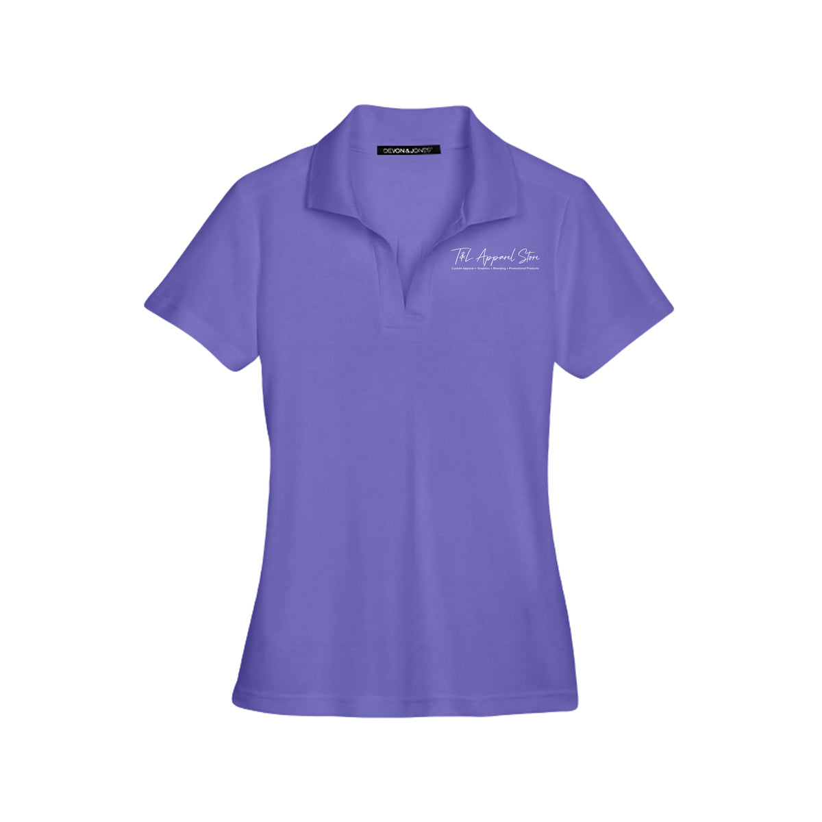 Custom Ladies CrownLux Performance Polo Grape Devon &amp; Jones DG20W CrownLux Performance Ladies' Plaited Polo