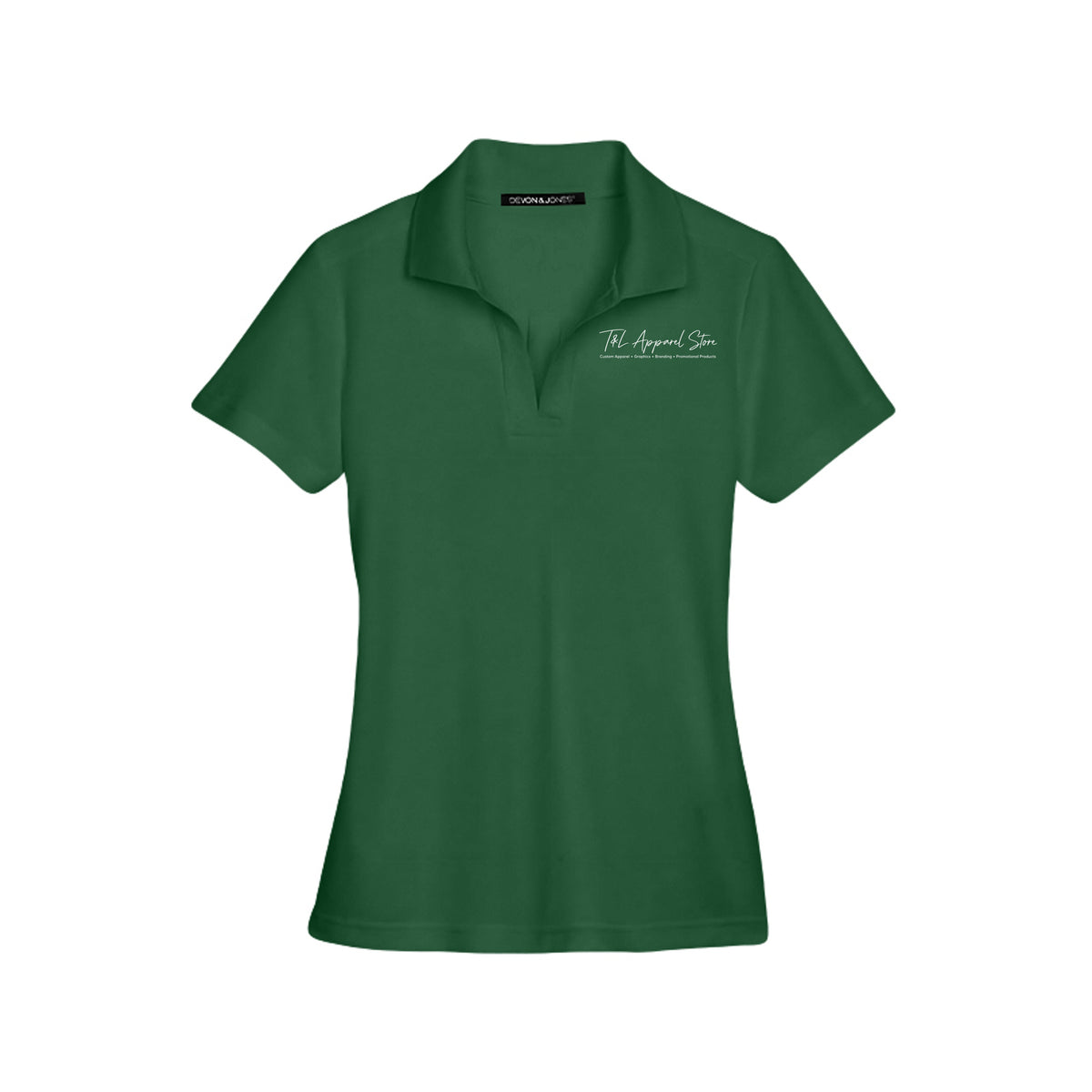 Custom Ladies CrownLux Performance Polo Forest Devon &amp; Jones DG20W CrownLux Performance Ladies' Plaited Polo