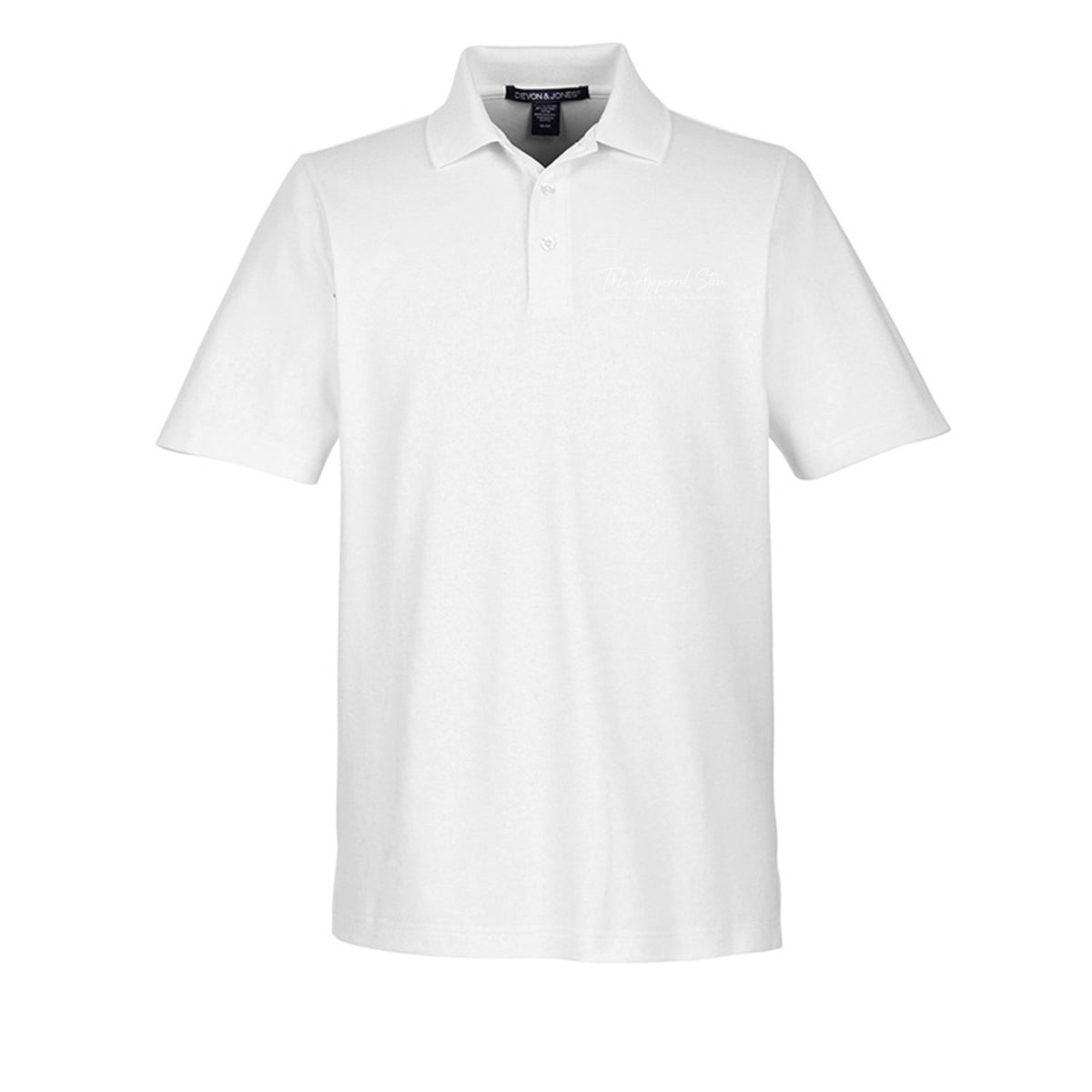 Custom Men CrownLux White Devon &amp; Jones DG20 CrownLux Performance Men's Plaited Polo