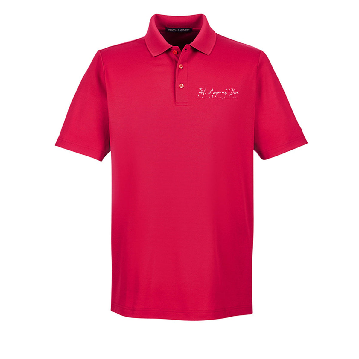 Custom Men CrownLux Red Devon &amp; Jones DG20 CrownLux Performance Men's Plaited Polo