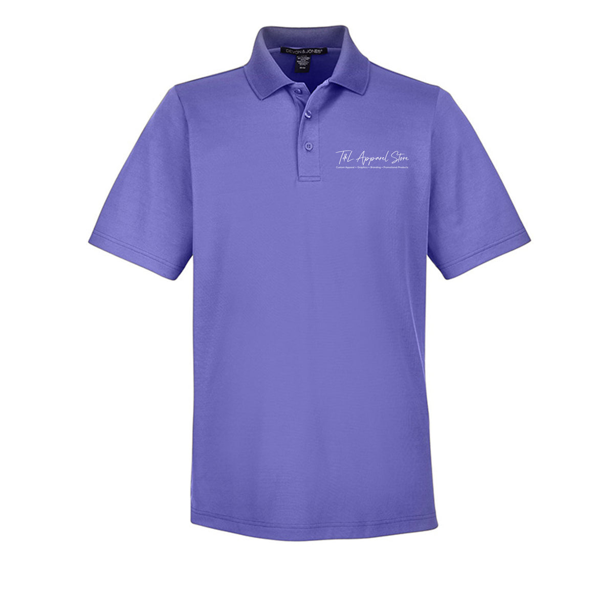 Custom Men CrownLux Grape Devon &amp; Jones DG20 CrownLux Performance Men's Plaited Polo