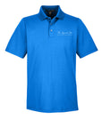 Custom Men CrownLux French Blue Devon & Jones DG20 CrownLux Performance Men's Plaited Polo