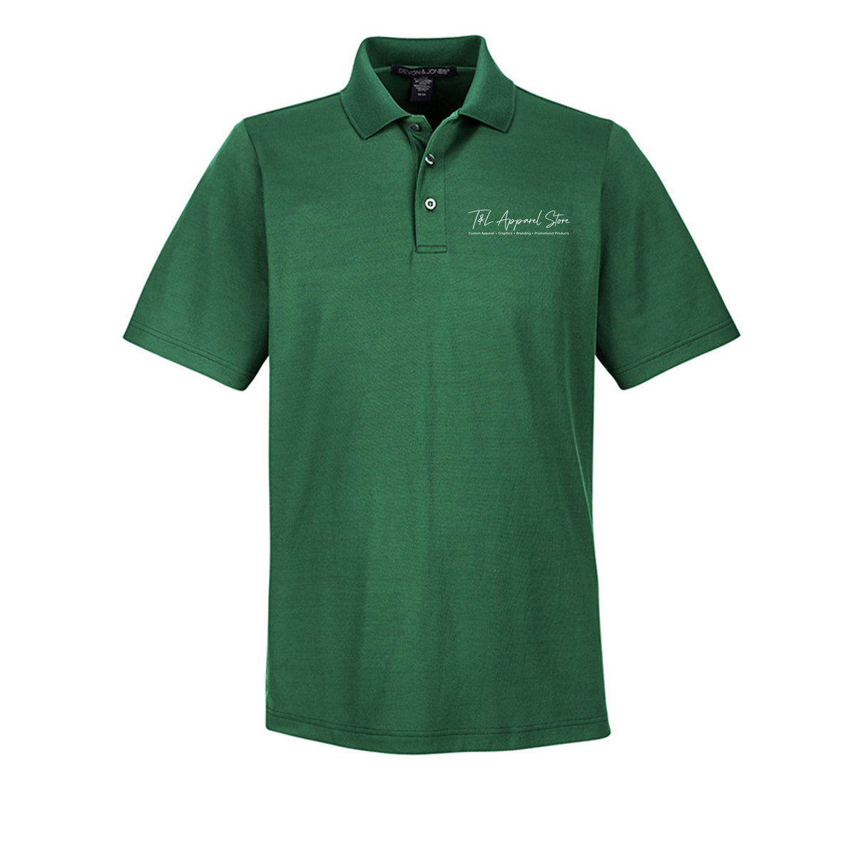 Custom Men CrownLux Forest Devon &amp; Jones DG20 CrownLux Performance Men's Plaited Polo