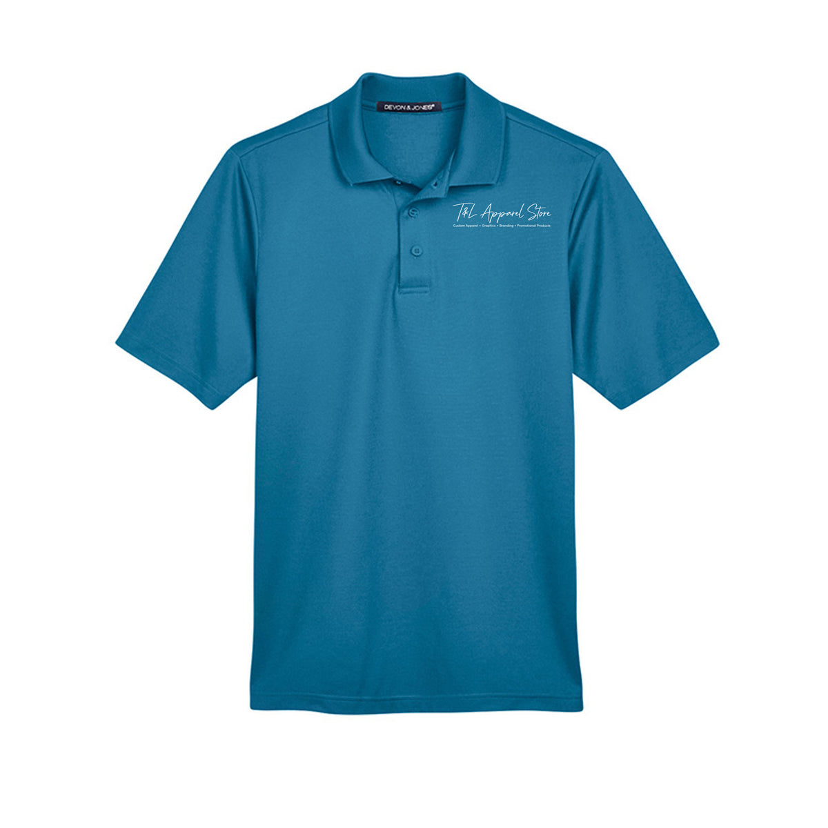 Custom Men CrownLux Dark Teal Devon &amp; Jones DG20 CrownLux Performance Men's Plaited Polo