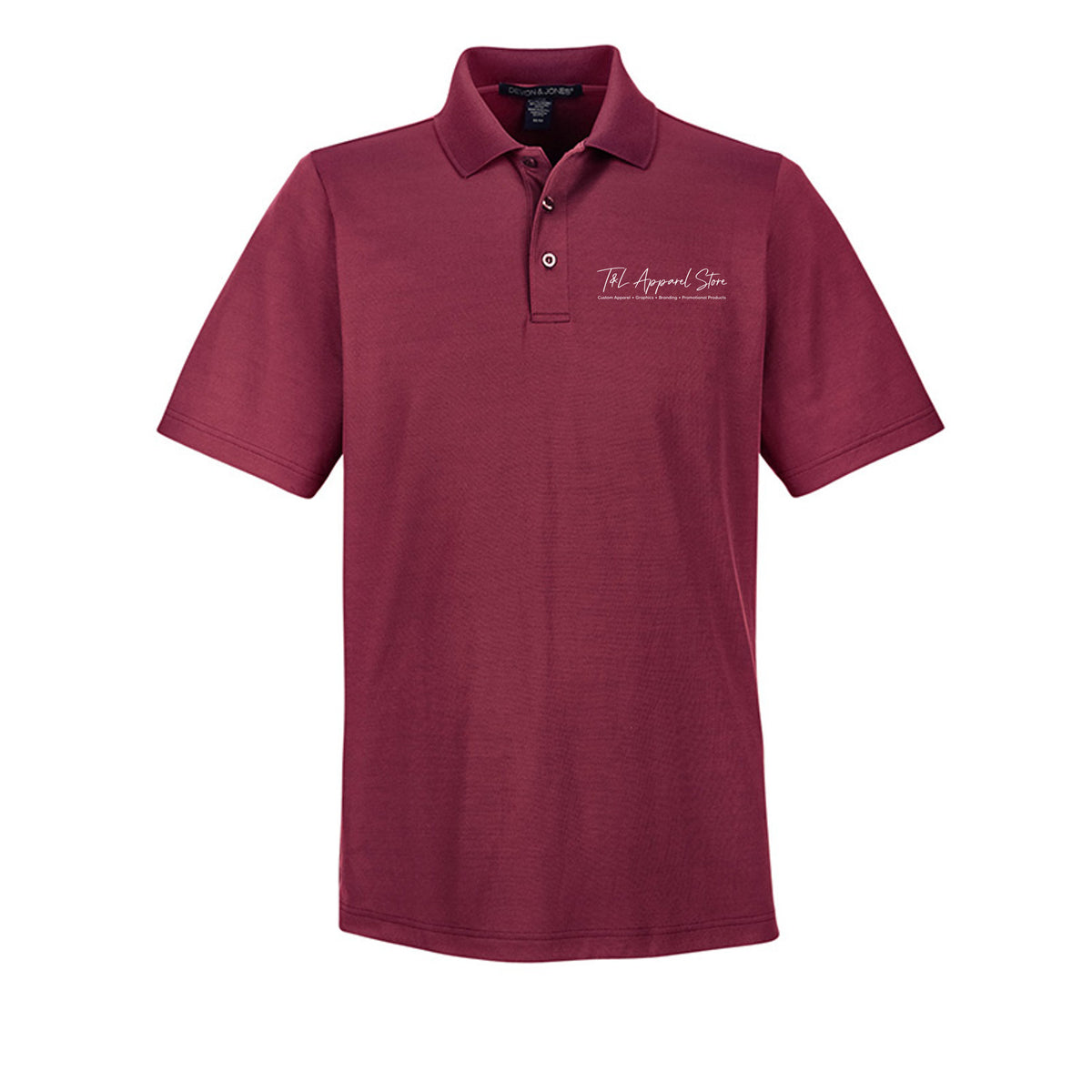 Custom Men CrownLux Burgundy Devon &amp; Jones DG20 CrownLux Performance Men's Plaited Polo