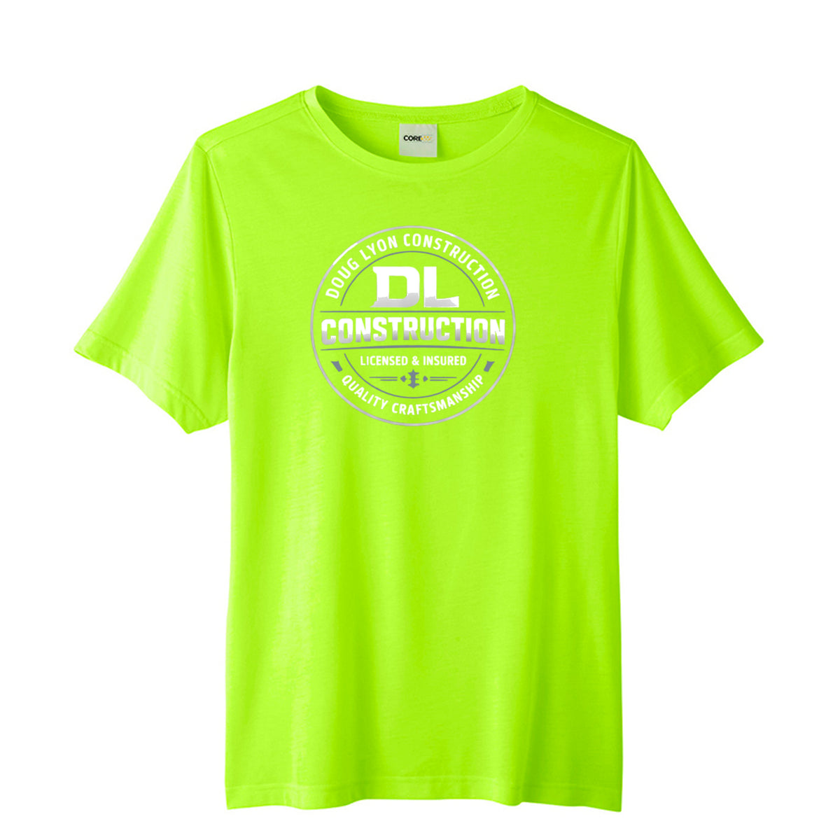 Custom Unisex Chromasoft Performance Tee SAFETY YELLOW Core 365 CE111 Adult Fusion ChromaSoft Performance T-Shirt T-Shirt