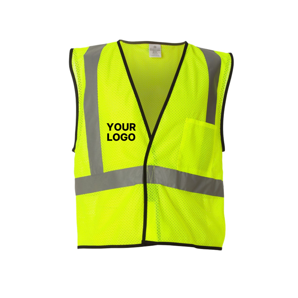 Custom ML Kishigo 1193-1194 Economy Mesh Safety Vest – Bulk Hi-Vis Vests | Screen Print & Embroidery Lime ML Kishigo 1193-1194 Economy Mesh 1-Pocket Vest Safety Gear